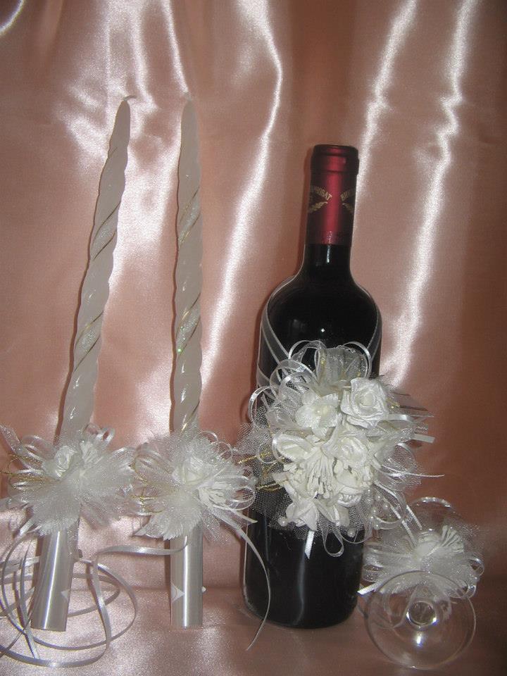 Декорирано вино, украса за бокал и свещи 102